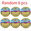 Six sets of colorful simulated dumpling squishy toys packaged in yellow containers