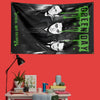 A black banner featuring multiple close-up portraits of Green Day members and the text GREEN DAY DAY in bright green font.