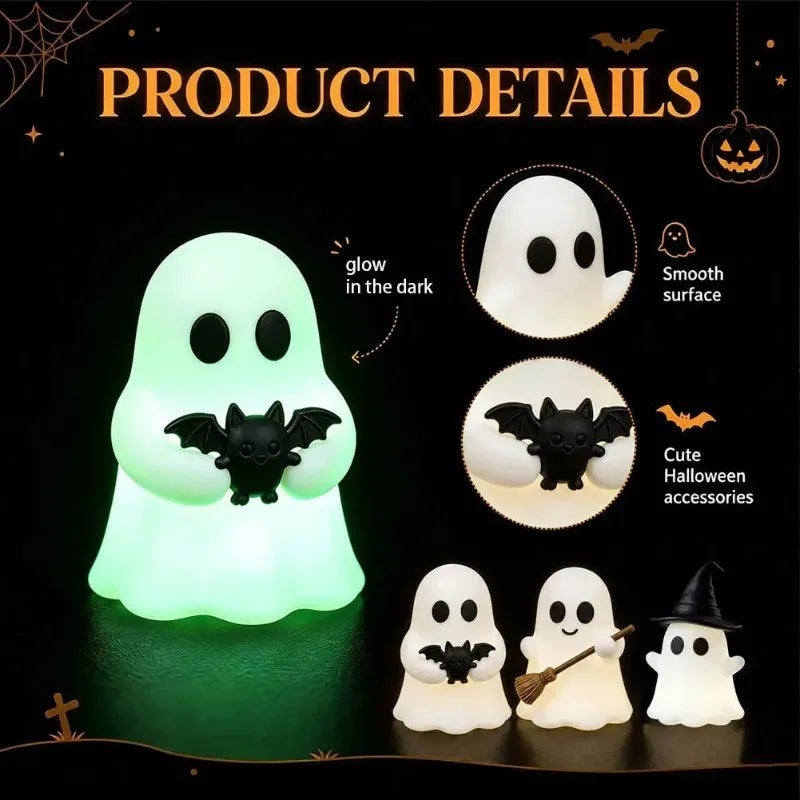 Glow-in-the-Dark Mini Ghost Figurine for Halloween Décor