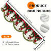 Product dimensions and size of a festive Christmas fireplace scarf with pine and berry print.