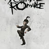 A black and white graphic featuring a skull-like figure in a suit, with the band name My Chemical Romance and the title The B