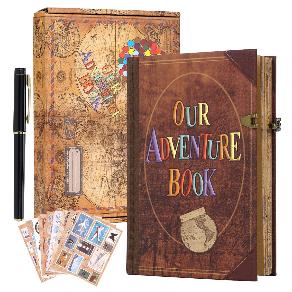 Retro Kraft Paper Adventure Photo Album with Up-Themed Accessories