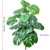 Artificial Monstera plant with 24 silk green leaves, measuring 40.55 cm tall.