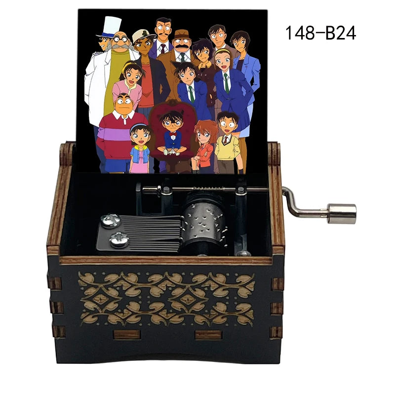 A music box featuring an illustration of characters from Detective Conan anime.