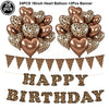 A set of 24 pieces of 18 inch heart balloons and a banner with leopard print foil pattern for birthday party decorations