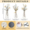 Set of three rustic metal flower arrangements in glass vases with adhesive dots and screws