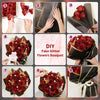 DIY fake glitter red roses bouquet wrapped in black paper