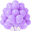 A bunch of pastel purple latex balloons tied together for party décor