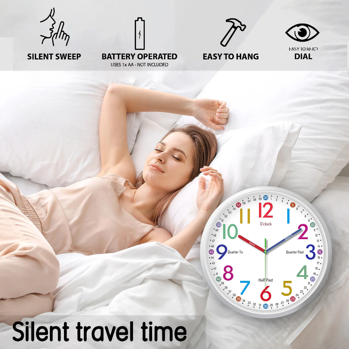 Minimalist 8-Inch Silent Quartz Wall Clock