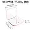 A portable folding makeup mirror with an LED light shown in a travel size context.
