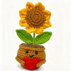 Handmade Crochet Tulip & Sunflower Potted Plant Set