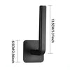 A black adhesive cap holder hook with a 13.5 cm length and 6.5 cm width.