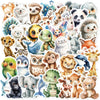 A collection of 50 assorted animal stickers featuring cute and adorable characters like pandas, tigers, elephants, and variou