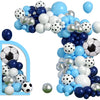 Football-Themed Balloon Garland Kit — 116-Piece Blue & White Party Decor