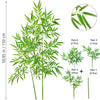 Illustration of an artificial bamboo branch with green leaves showing different parts and a magnified leaf detail.