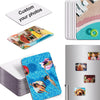 A custom photo fridge magnet featuring a vibrant underwater scene with a person swimming and colorful coral.
