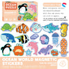Ocean puzzle magnets featuring sea animals like penguins, turtles, sharks, and whales for learning