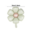 A matte 3D heart love-you bear foil balloon in a pale green color.