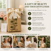 A gift box featuring a 4-tier metal corner plant stand for indoor and outdoor use.