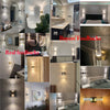 Modern bubble crystal LED wall sconces installed in a bathroom and bedroom setting.