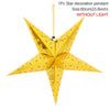 A yellow star decoration pendant without light, featuring a geometric shape with small silver stars.