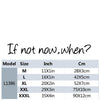 A table listing sizes and dimensions for an inspirational vinyl wall decal product.