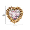 Gold rose heart-shaped resin photo frame with multi-head design featuring pink and white roses