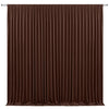 A dark brown pleated fabric drape used as an elegant backdrop for events.