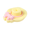 Yellow silicone plant beads with a pink flower accent for jewelry making and crafts