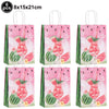 Six sacs en papier roses et verts à motifs de pastèque