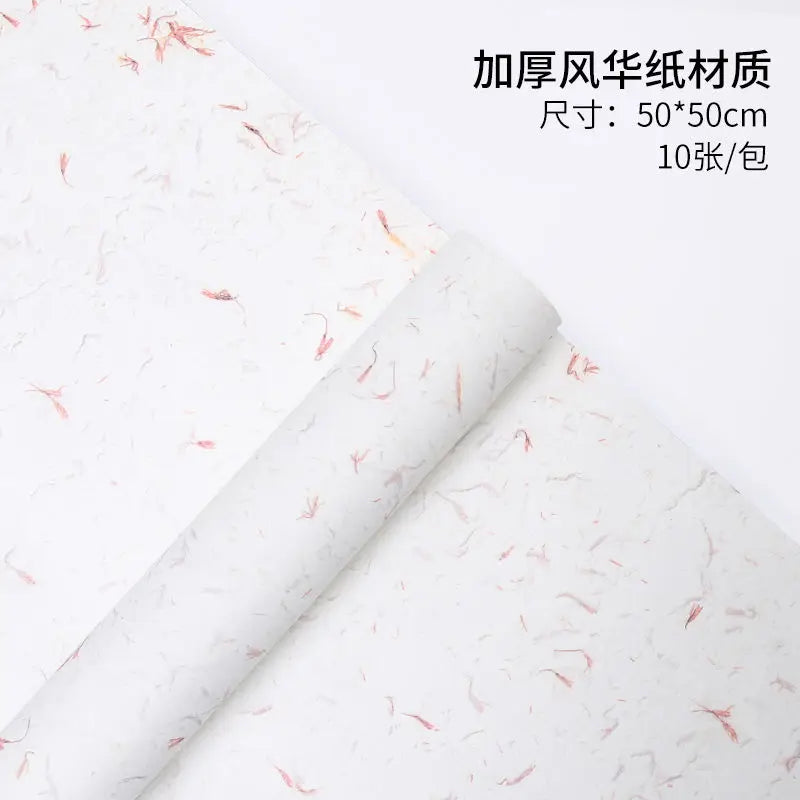 Roll of pink flower petal decorative packaging paper for gifts and weddings