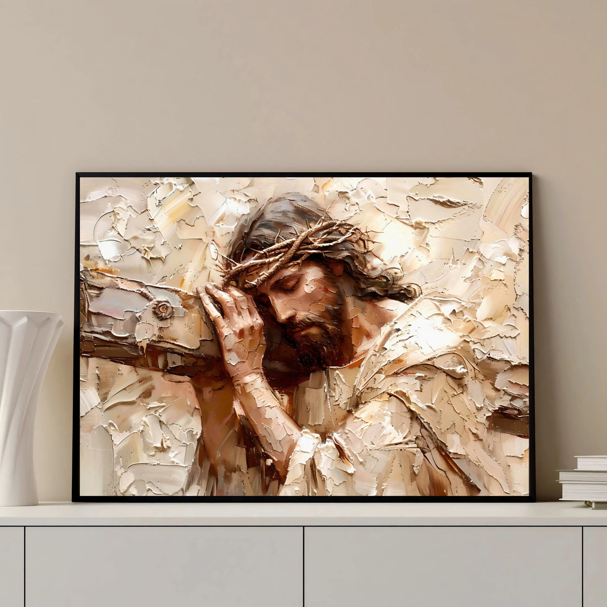 Impression de peinture représentant Jésus avec une couronne d'épines.