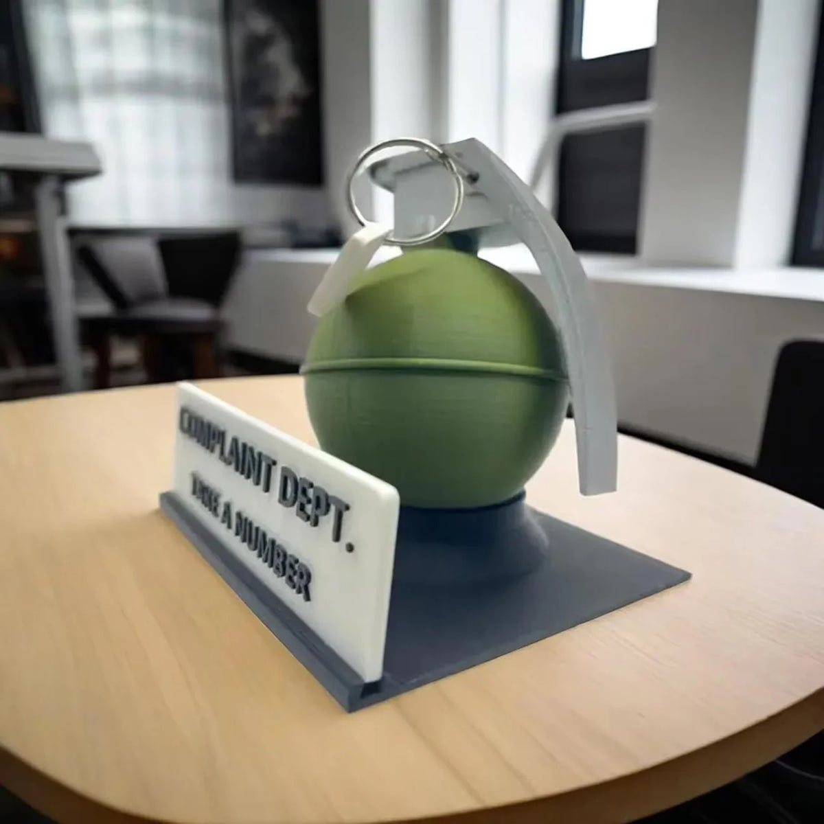 Grenade Complaint Department Desk Sign