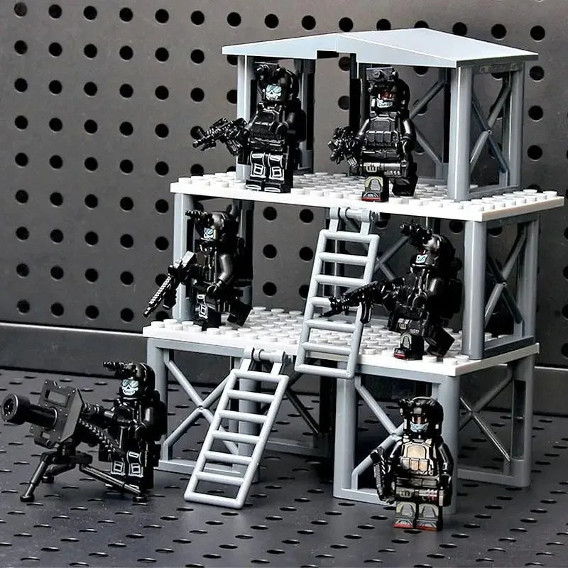 A building block set featuring a Delta Squad miniature, including various figures and accessories.