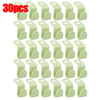 A set of 30 light green space-saving hanger connector hooks.