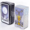 A box of Lunalapin Tarot deck featuring a moon illustration and decorative elements.
