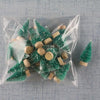 Set of 12 Snow-Flocked Mini Christmas Trees with Wooden Bases