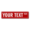 A red rectangular sign with the text YOUR TEXT and a smaller word TEXT on the right.