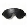 Black adjustable PU leather cat eye masquerade mask shown from the front.