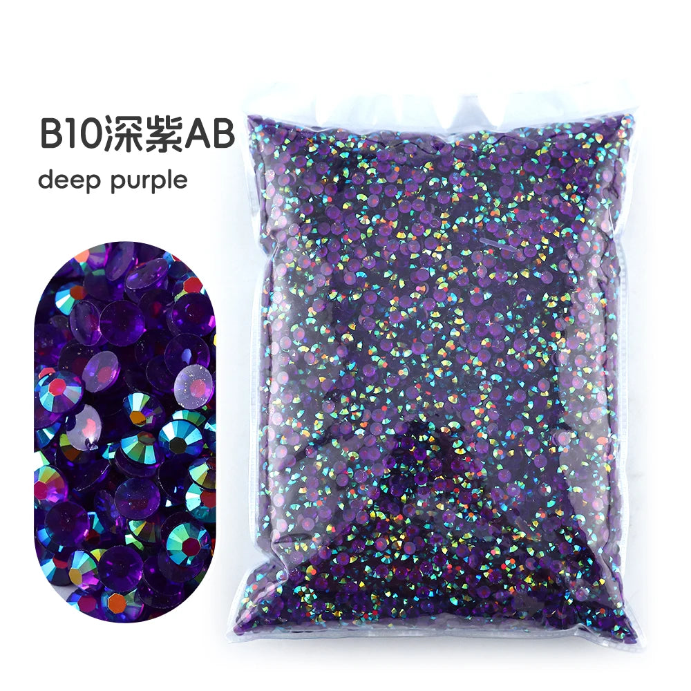 Bag of B10 deep purple resin rhinestones for crafting