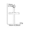 Silver cross charm measuring 19mm long and weighing 0.5g