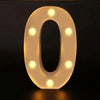 A luminous LED alphabet night light shaped like the number zero, glowing with warm white light.
