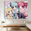 Vocaloid anime tapestry featuring Hatsune Miku and friends in vibrant colors