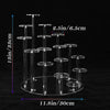 A clear acrylic 16-tier cupcake display rack with a circular base and multiple tiers.