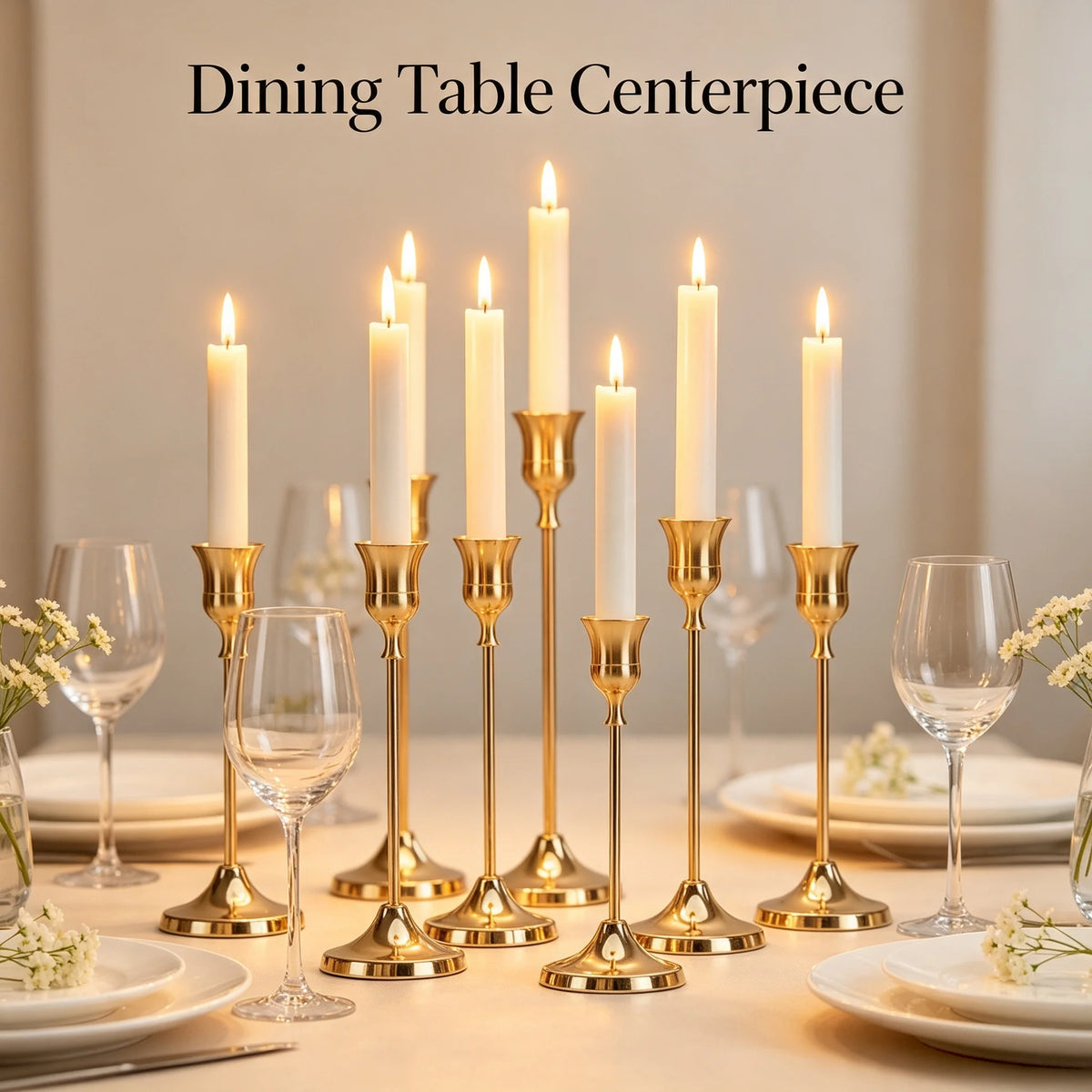 Classic Metal Taper Candle Holders, Set of 3