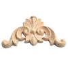 Wooden carved corner applique in a light natural wood tone