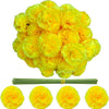 A bouquet of bright yellow silk marigold flowers for Dia de los Muertos and fall decor