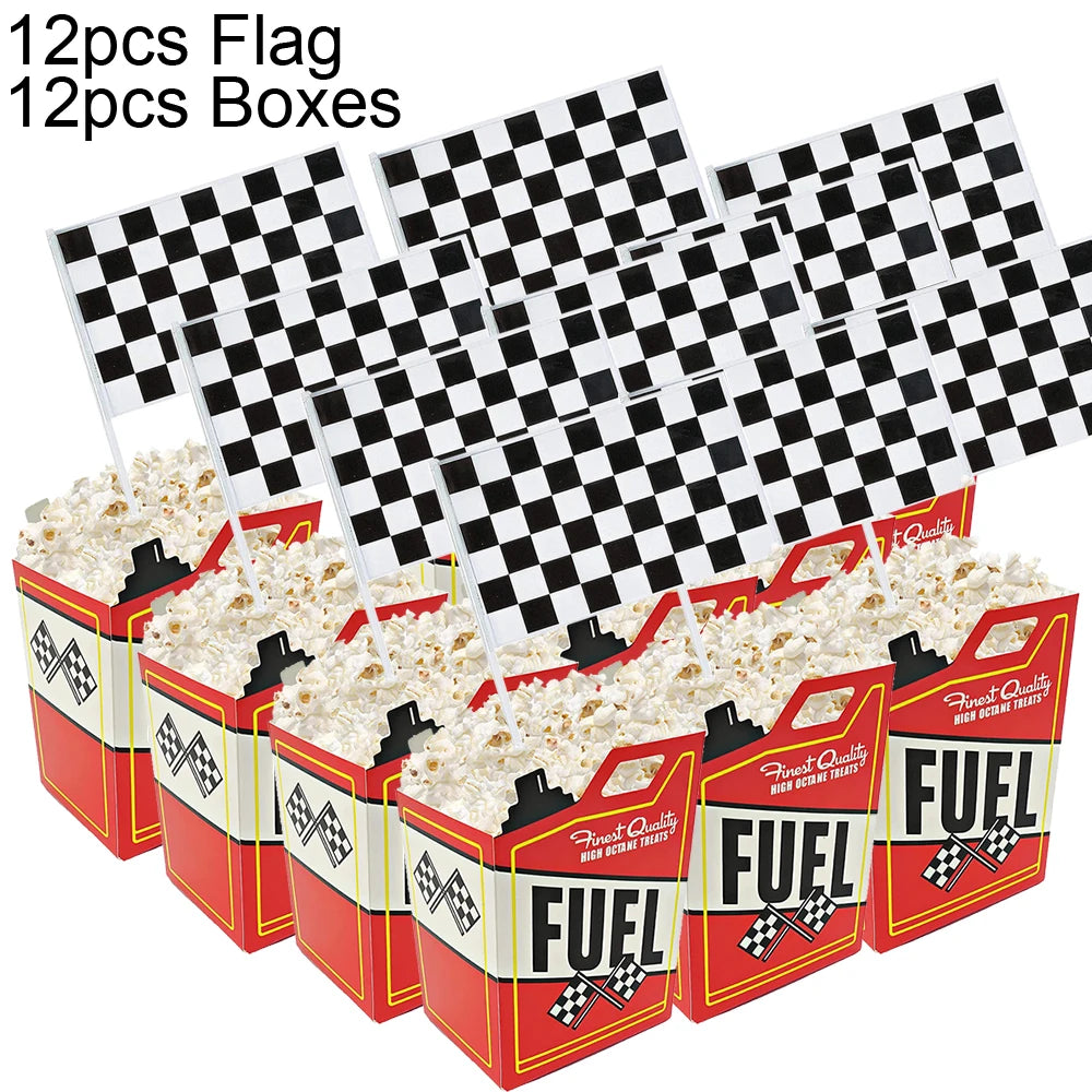 Checkered Racing Flag Toothpicks for Cupcakes & Party Decor