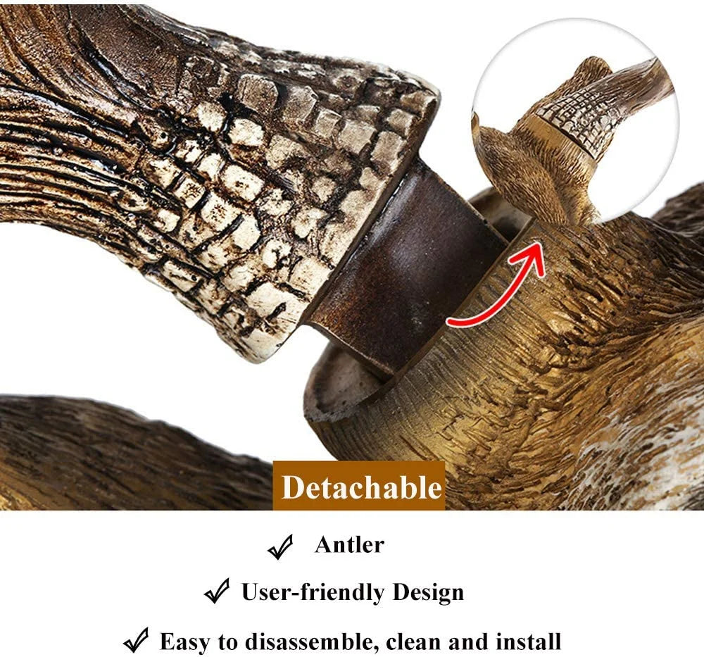 Rustic Faux Deer Head Wall Décor with Antlers