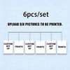 Six blank white photo prints are shown with text indicating they are for printing.